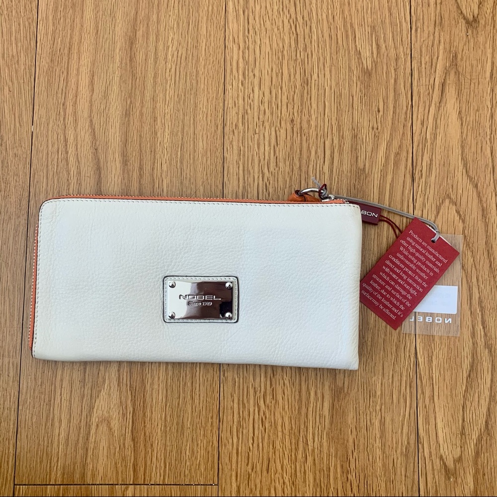 NWT Nobel Cream Leather Long Wallet